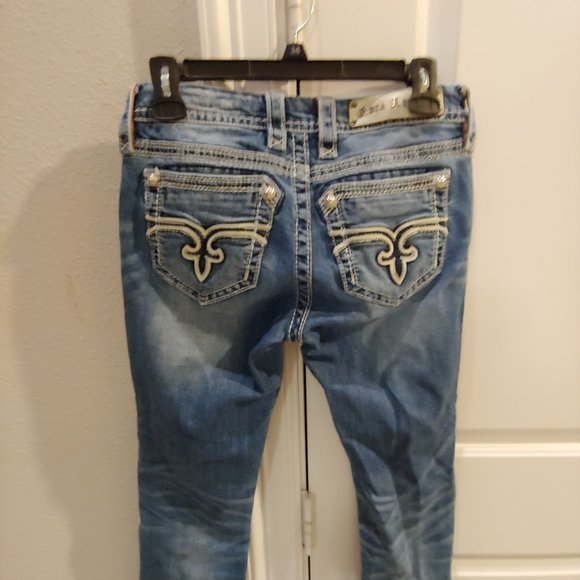 Rock Revival Mattie Low Rise Bootcut Blue Jeans size 26 - Picture 4 of 5
